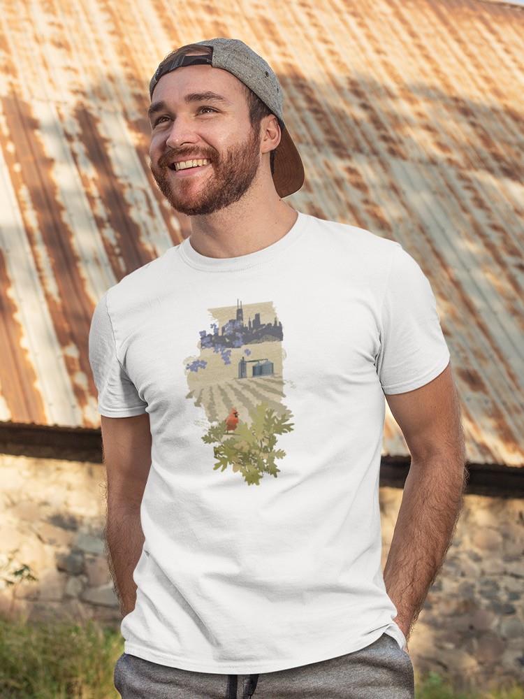 Illustrated State-illinois T-shirt -Jacob Green Designs
