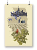 Illustrated State-illinois Wall Art -Jacob Green Designs