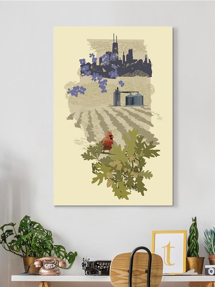 Illustrated State-illinois Wall Art -Jacob Green Designs