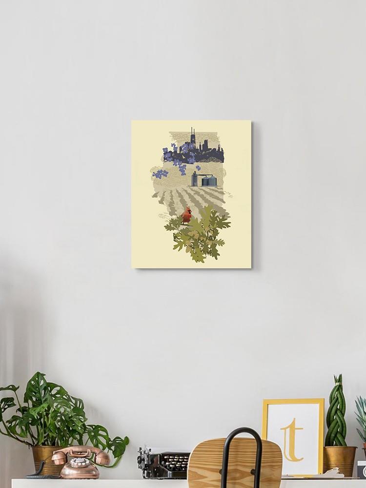 Illustrated State-illinois Wall Art -Jacob Green Designs