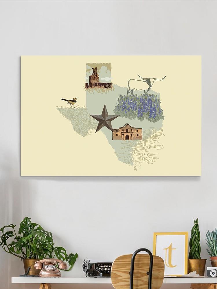 Illustrated State-texas Wall Art -Jacob Green Designs