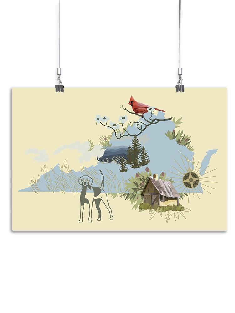 Illustrated State-virginia Wall Art -Jacob Green Designs