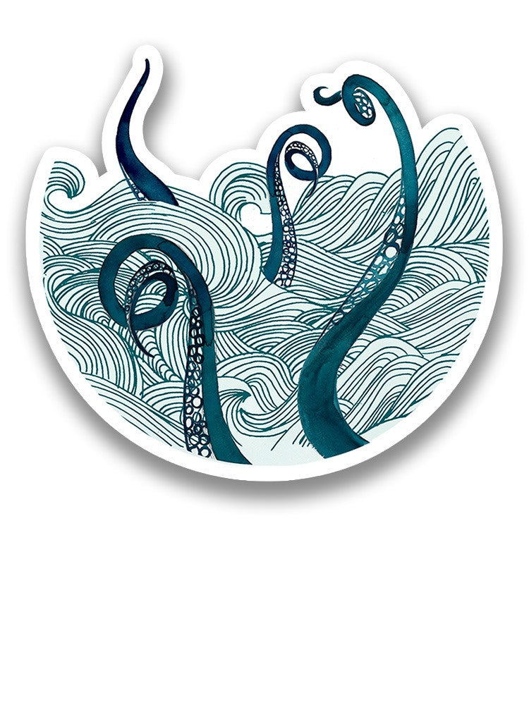 Tentacles And Waves Sticker -Jennifer Paxton Parker Designs