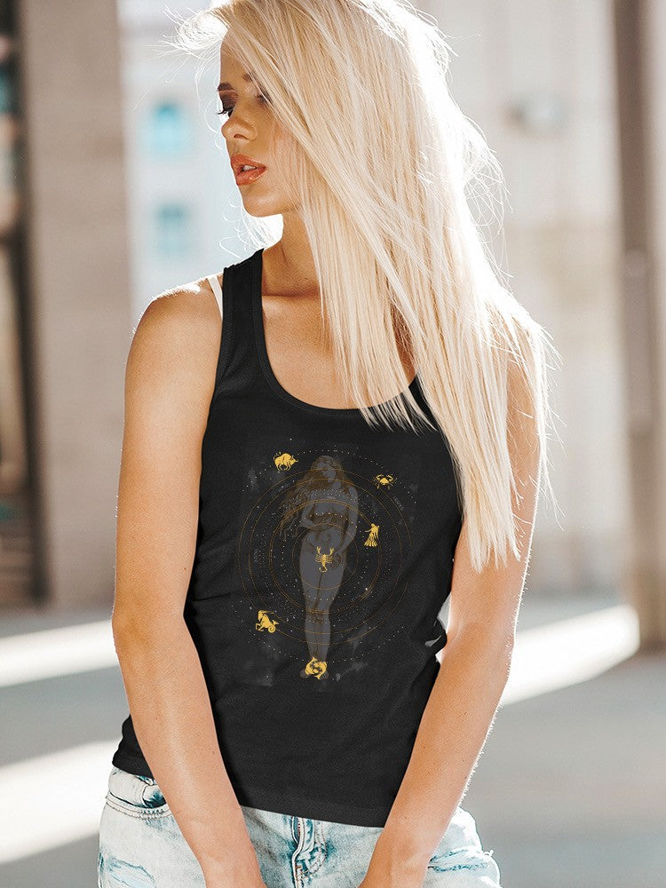 Golden Zodiac Sign Woman T-shirt -Jennifer Paxton Parker Designs