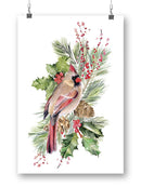 Cardinal Holly Christmas  Wall Art -Jennifer Paxton Parker Designs