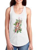 Cardinal Holly Christmas B Racerback Tank -Jennifer Paxton Parker Designs