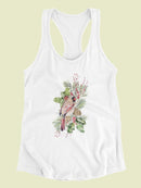 Cardinal Holly Christmas B Racerback Tank -Jennifer Paxton Parker Designs