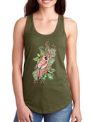 Cardinal Holly Christmas B Racerback Tank -Jennifer Paxton Parker Designs