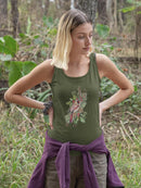 Cardinal Holly Christmas B Racerback Tank -Jennifer Paxton Parker Designs