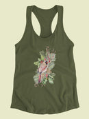 Cardinal Holly Christmas B Racerback Tank -Jennifer Paxton Parker Designs