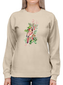 Cardinal Holly Christmas  Sweatshirt -Jennifer Paxton Parker Designs