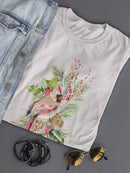 Cardinal Holly Christmas  T-shirt -Jennifer Paxton Parker Designs