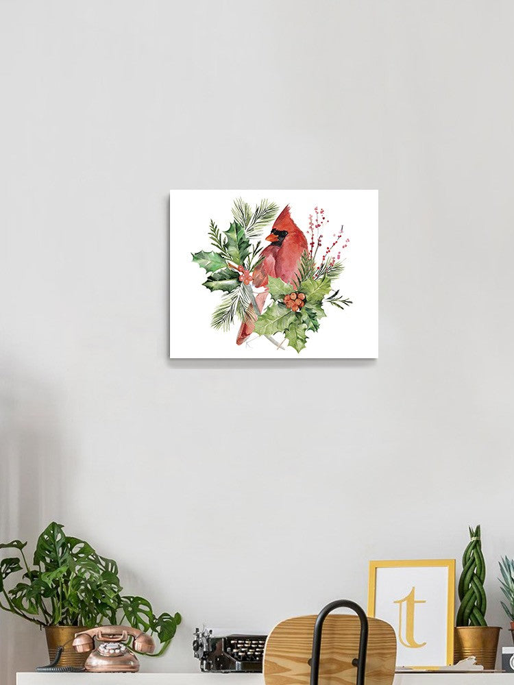 Cardinal Holly Christmas. Wall Art -Jennifer Paxton Parker Designs
