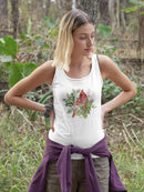 Cardinal Holly Christmas C Racerback Tank -Jennifer Paxton Parker Designs