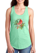 Cardinal Holly Christmas C Racerback Tank -Jennifer Paxton Parker Designs