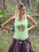 Cardinal Holly Christmas C Racerback Tank -Jennifer Paxton Parker Designs