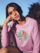 Cardinal Holly Christmas. Sweatshirt -Jennifer Paxton Parker Designs