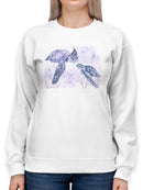 Cute Turtles Watercolor Sweatshirt -Jennifer Paxton Parker Designs