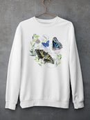 Floral Butterflies Art Sweatshirt -Jennifer Paxton Parker Designs