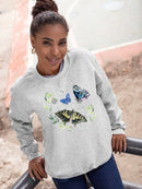Floral Butterflies Art Sweatshirt -Jennifer Paxton Parker Designs