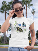 Floral Butterflies Art T-shirt -Jennifer Paxton Parker Designs