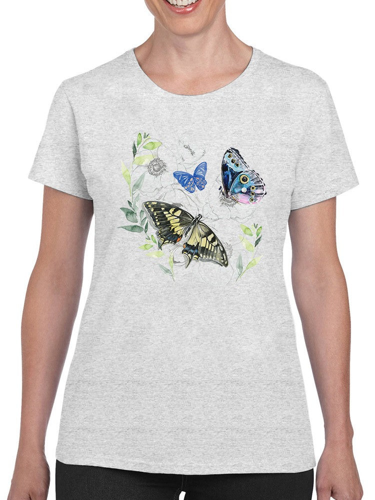 Floral Butterflies Art T-shirt -Jennifer Paxton Parker Designs