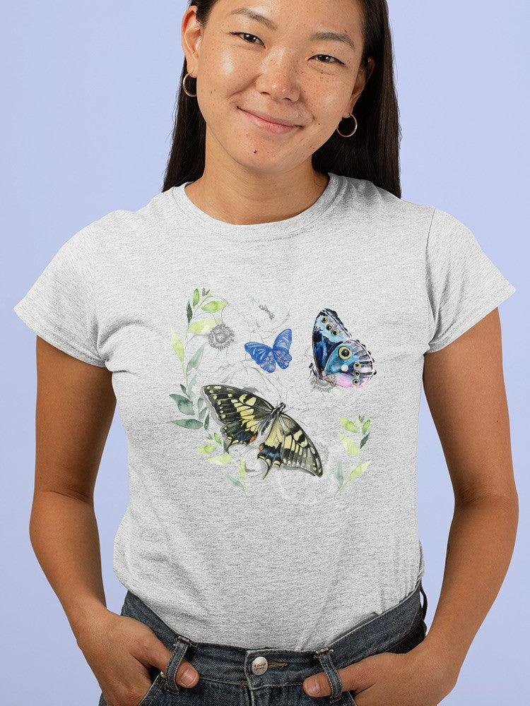 Floral Butterflies Art T-shirt -Jennifer Paxton Parker Designs