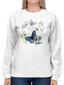 Butterflies Floral Art Sweatshirt -Jennifer Paxton Parker Designs