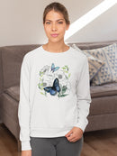 Butterflies Floral Art Sweatshirt -Jennifer Paxton Parker Designs
