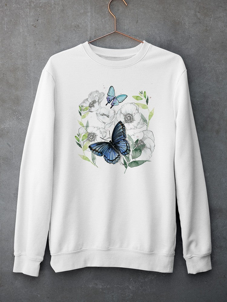 Butterflies Floral Art Sweatshirt -Jennifer Paxton Parker Designs
