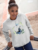 Butterflies Floral Art Sweatshirt -Jennifer Paxton Parker Designs
