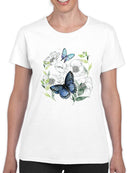 Butterflies Floral Art T-shirt -Jennifer Paxton Parker Designs
