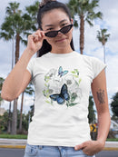 Butterflies Floral Art T-shirt -Jennifer Paxton Parker Designs