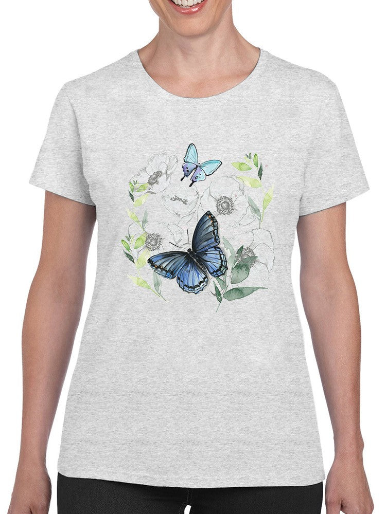 Butterflies Floral Art T-shirt -Jennifer Paxton Parker Designs