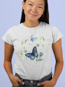 Butterflies Floral Art T-shirt -Jennifer Paxton Parker Designs