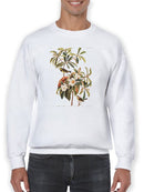 Bachman's Warbler And Flowers Sweatshirt -John James Audubon Designs