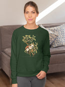 Bachman's Warbler And Flowers Sweatshirt -John James Audubon Designs