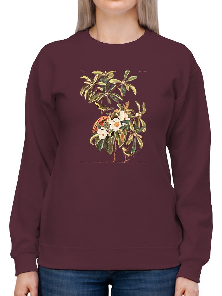Bachman's Warbler And Flowers Sweatshirt -John James Audubon Designs