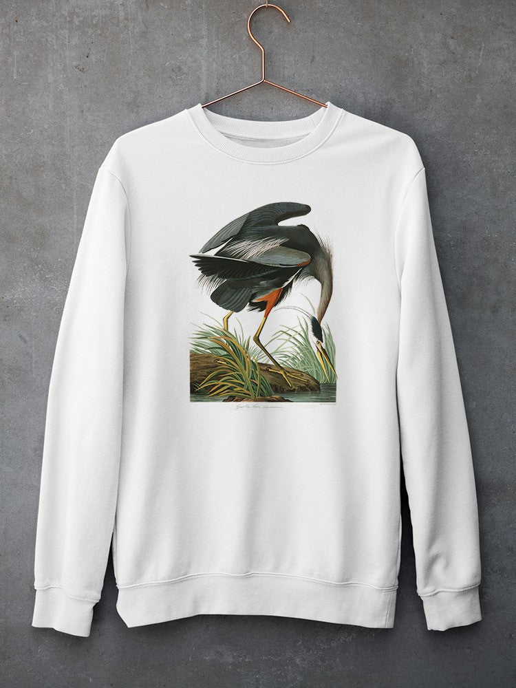 A Great Blue Heron Sweatshirt -John James Audubon Designs