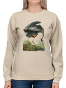 A Great Blue Heron Sweatshirt -John James Audubon Designs