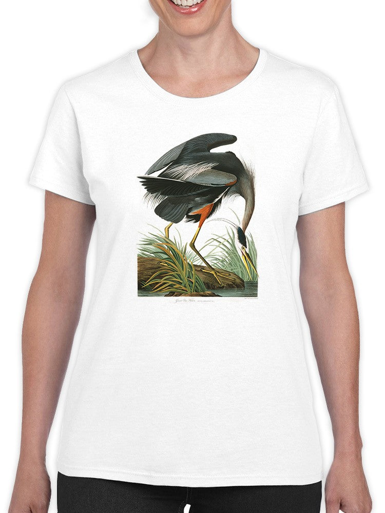 Great Blue Heron. T-shirt -John James Audubon Designs