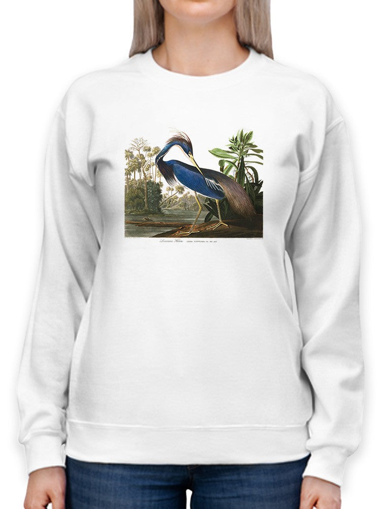 A Tricolored Heron Sweatshirt -John James Audubon Designs
