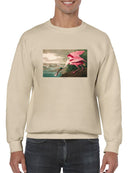 Pink Roseate Spoonbill Sweatshirt -John James Audubon Designs