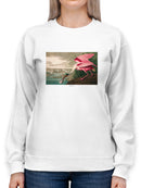Pink Roseate Spoonbill Sweatshirt -John James Audubon Designs
