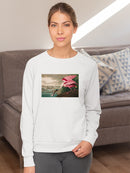 Pink Roseate Spoonbill Sweatshirt -John James Audubon Designs