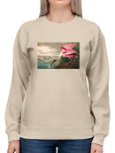 Pink Roseate Spoonbill Sweatshirt -John James Audubon Designs