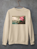 Pink Roseate Spoonbill Sweatshirt -John James Audubon Designs
