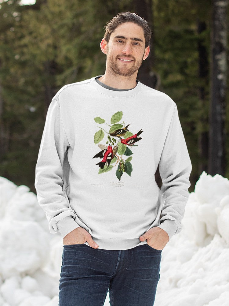 White-Winged Crossbills Sweatshirt -John James Audubon Designs