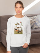 Chestnut Coloured Finch. Sweatshirt -John James Audubon Designs