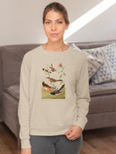 Chestnut Coloured Finch. Sweatshirt -John James Audubon Designs